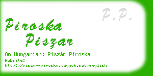 piroska piszar business card